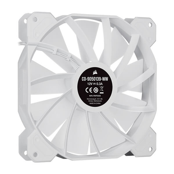 Corsair iCUE SP140 RGB Elite White Cabinet Fan With Lighting Node Core (Dual Pack)